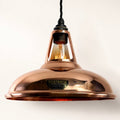 Brassvane handspun copper pendant light overall view