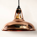 Brassvane handspun copper pendant light overall view