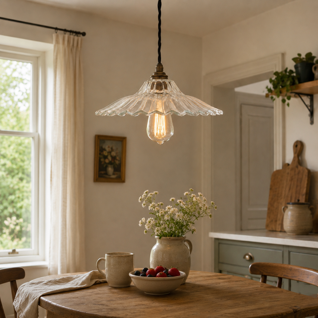 Brassvane prismatic glass pendant light additional view 2