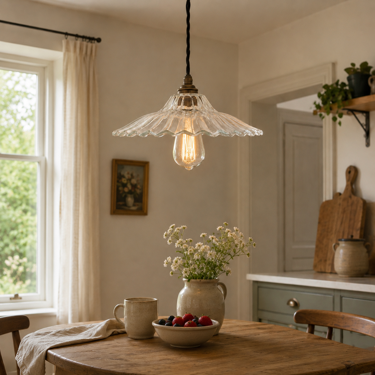 Brassvane prismatic glass pendant light additional view 2
