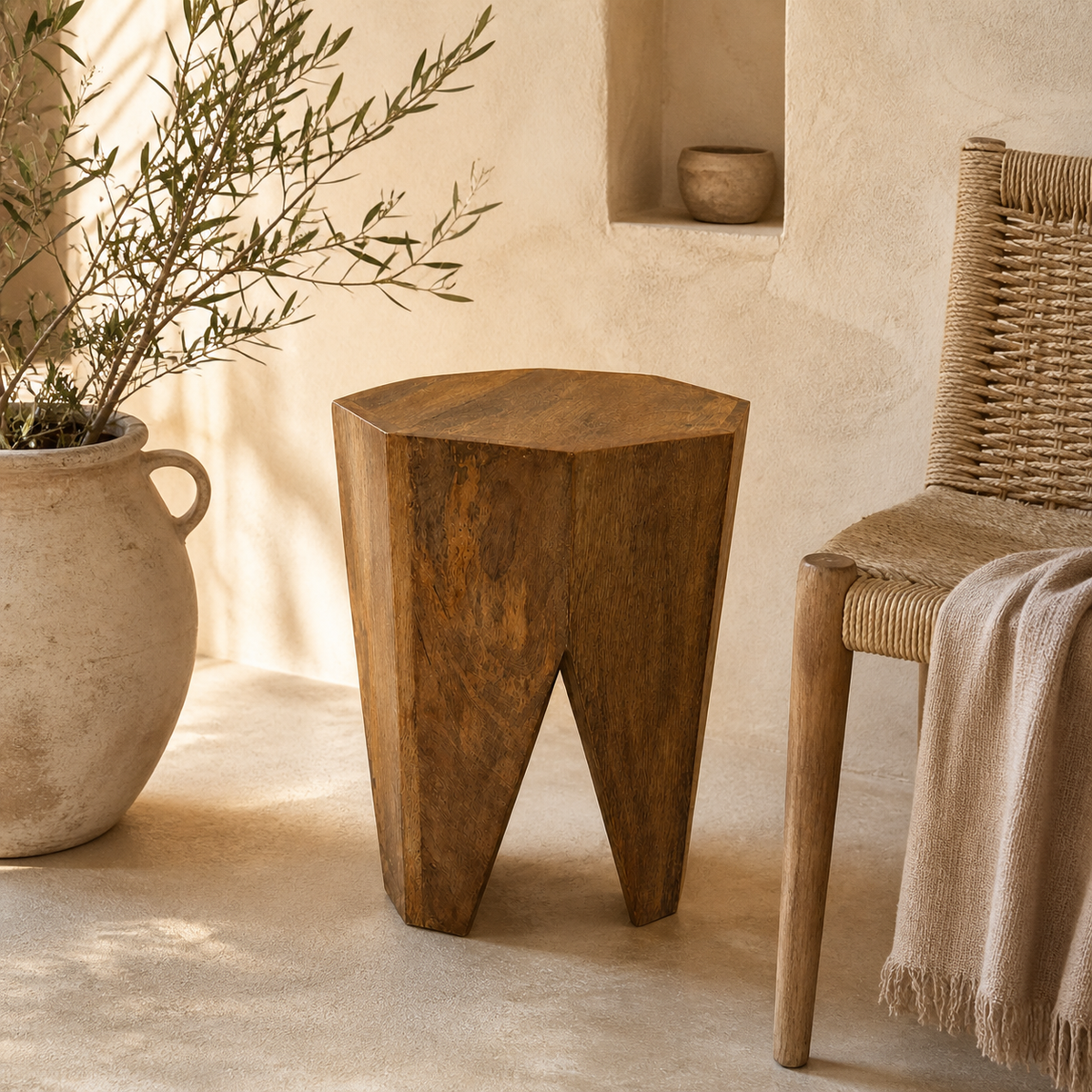 Brassvane mango wood side table additional view 2