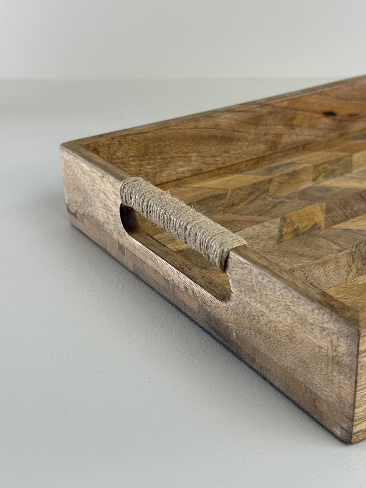 Brassvane patchwork wooden serving tray additional view 4