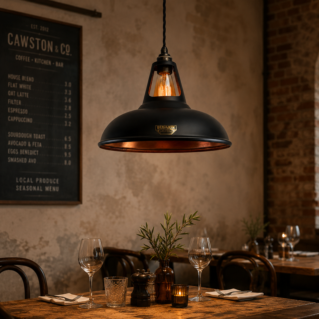 Brassvane matt black and copper pendant light additional view 2