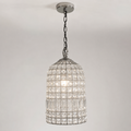 Brassvane glass bird cage chandelier overall view
