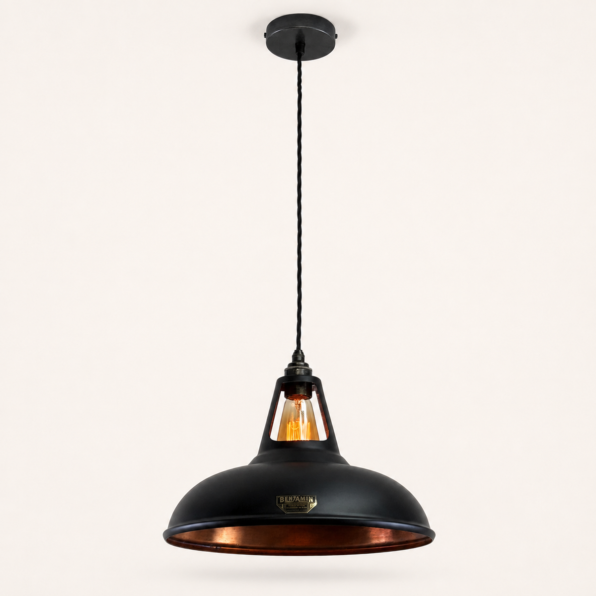 Brassvane matt black and copper pendant light additional view 3