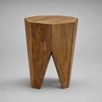 Brassvane mango wood side table overall view