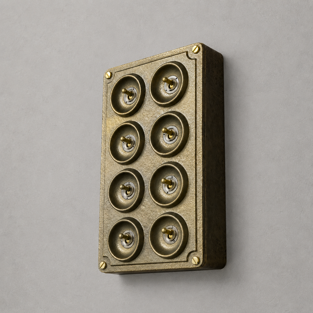Brassvane 8 gang toggle light switch additional view 6