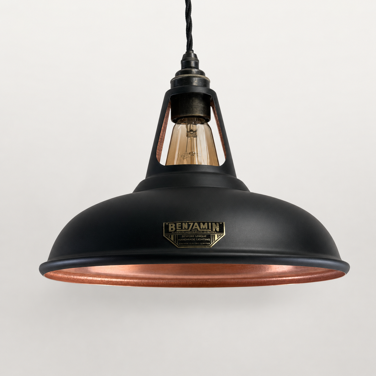 Brassvane matt black and copper pendant light additional view 7