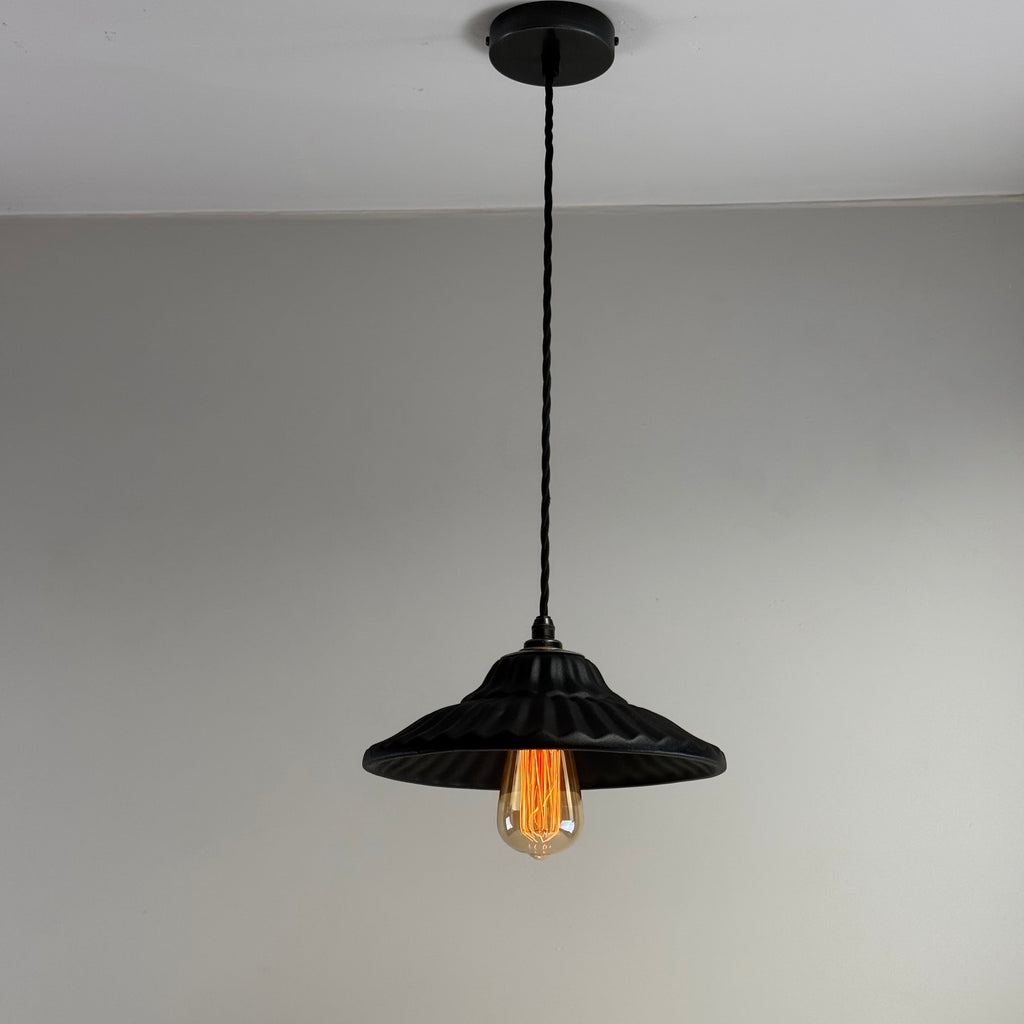 Brassvane matt black ceramic pendant light additional view 6