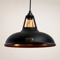 Brassvane matt black and copper pendant light overall view