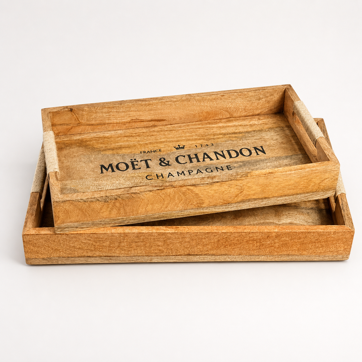 Brassvane wooden serving tray set additional view 3