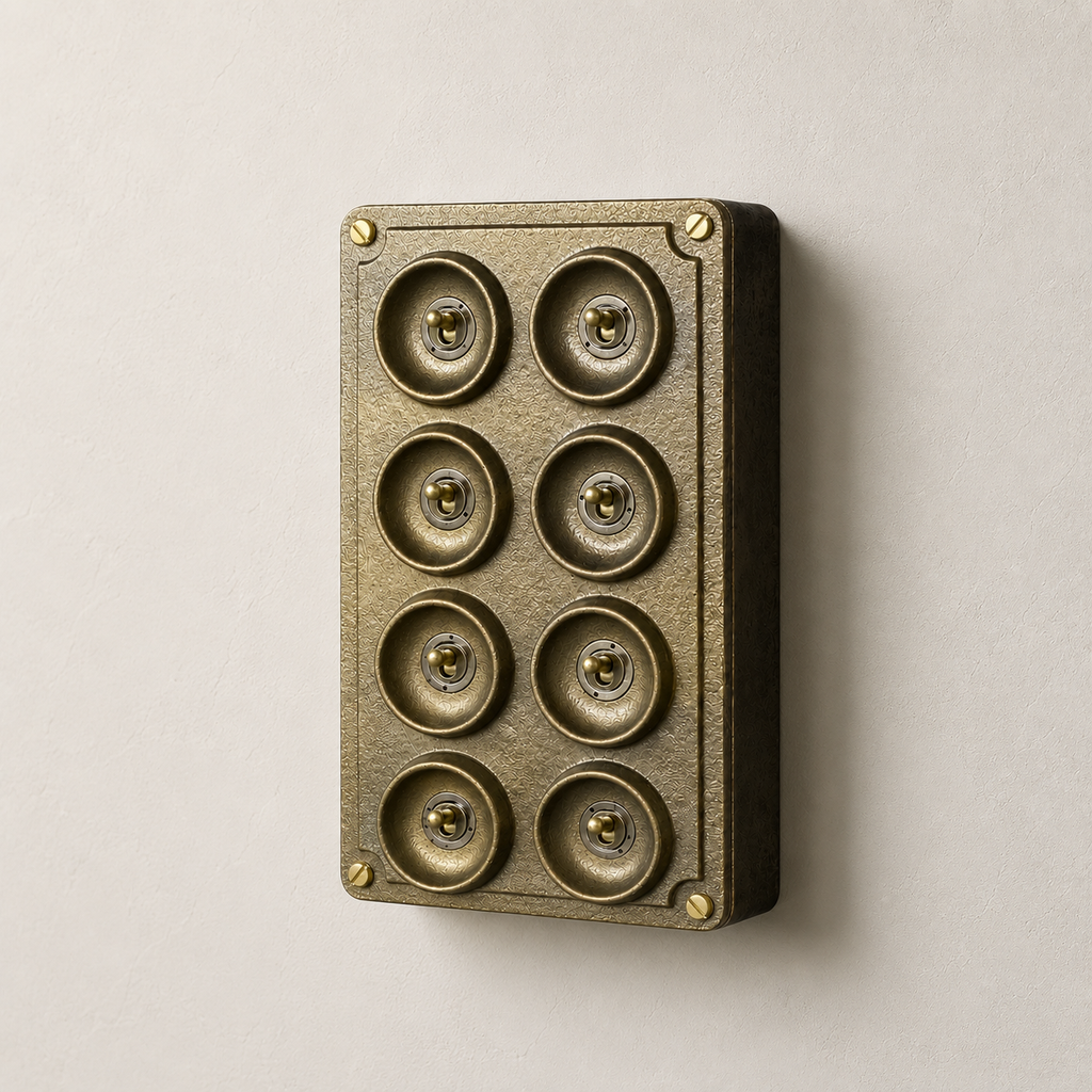 Brassvane 8 gang toggle light switch additional view 5