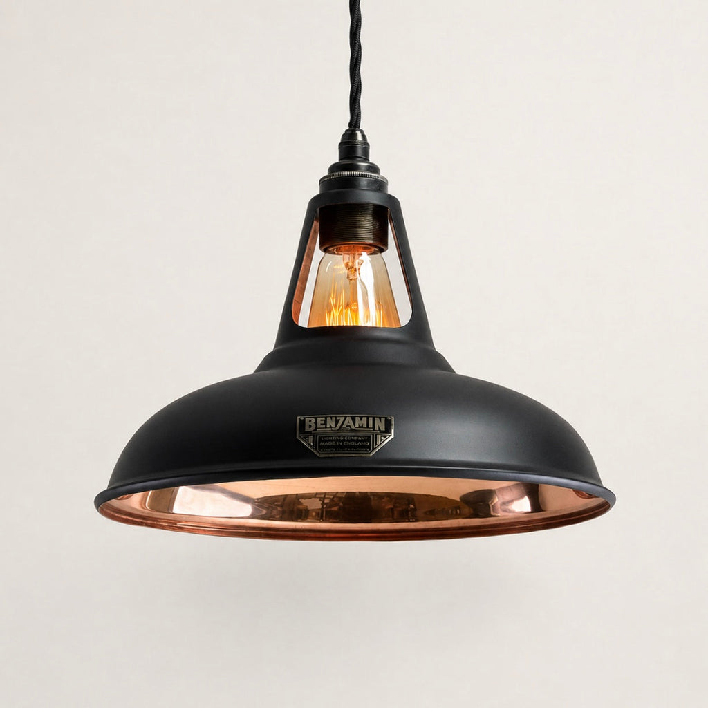 Brassvane matt black and copper pendant light additional view 3