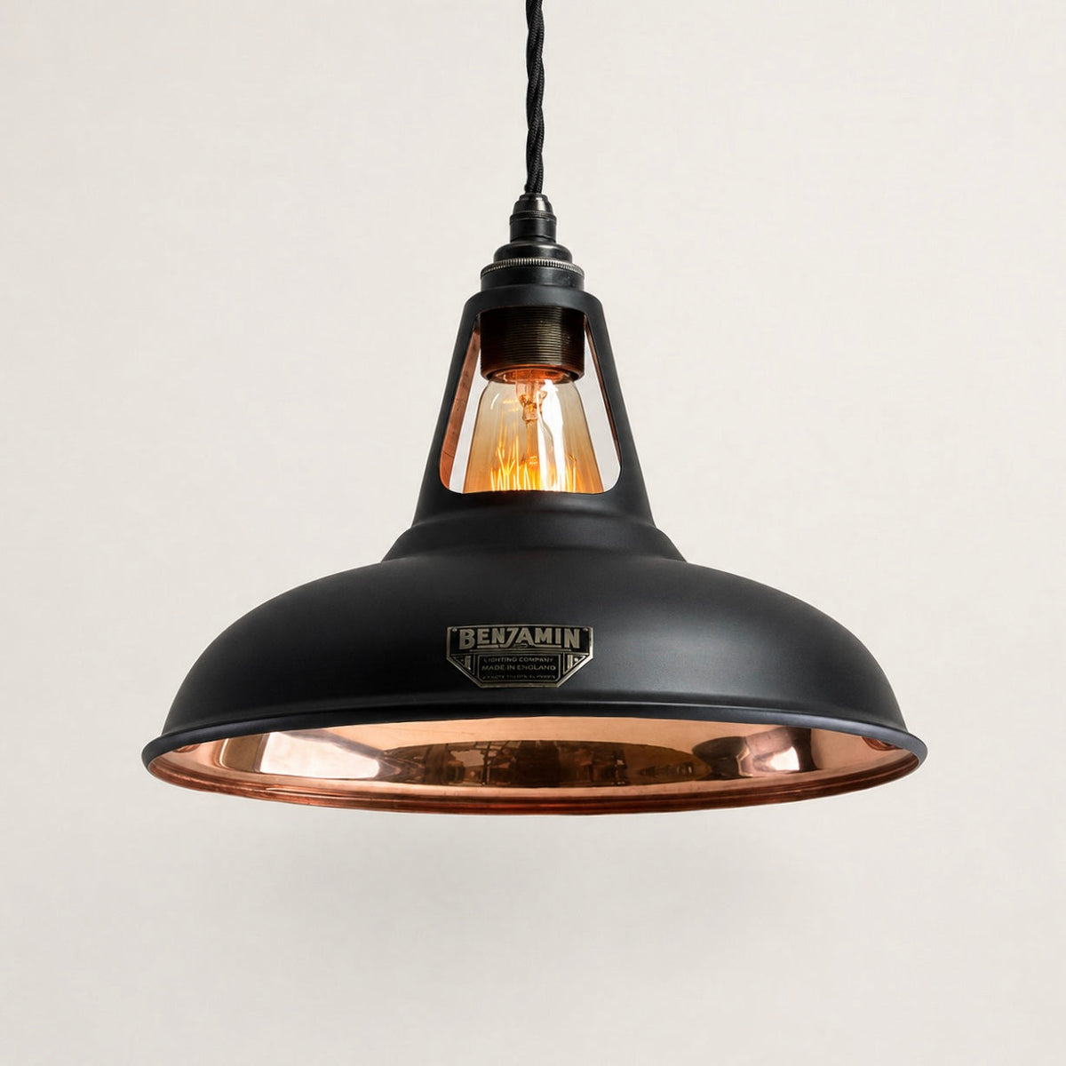 Brassvane matt black and copper pendant light additional view 3