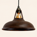 Brassvane rusted steel pendant light overall view