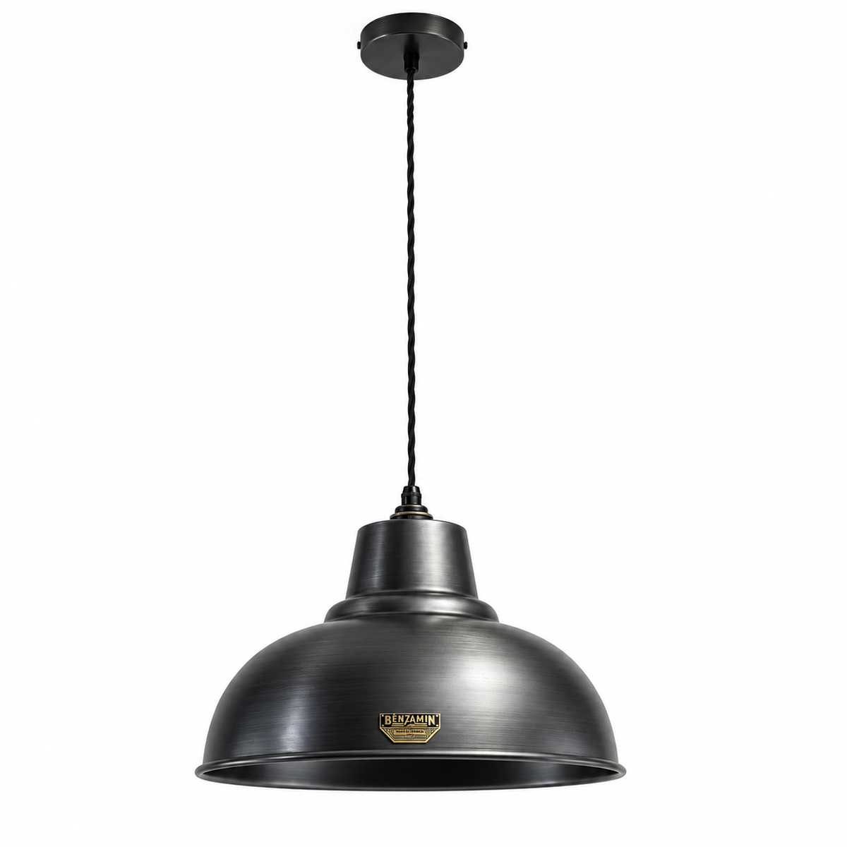 Brassvane pewter gray dome pendant light additional view 3