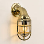 Brassvane caged brass swan neck wall light additional view 2