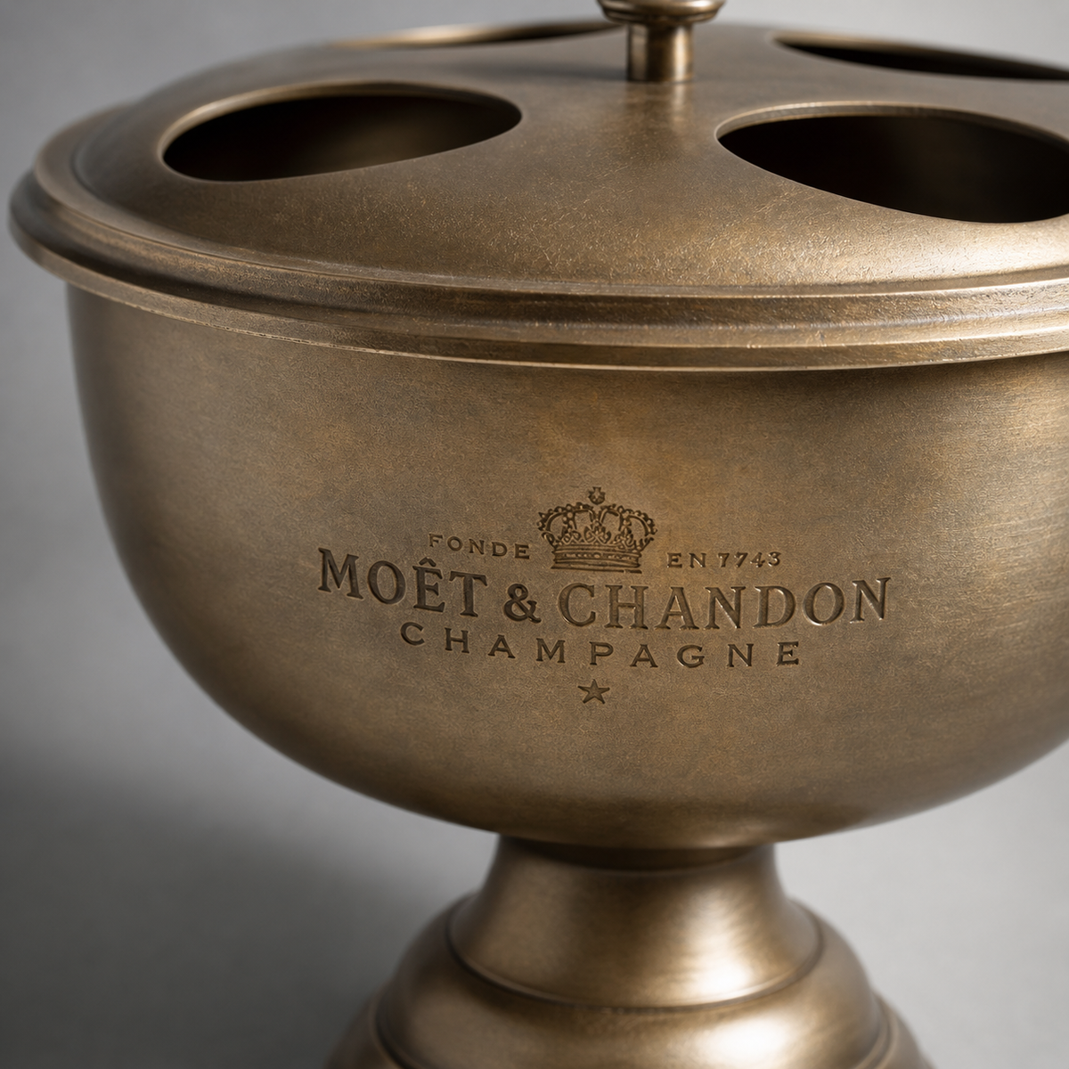 Brassvane antique brass 4 bottle ice bucket additional view 3