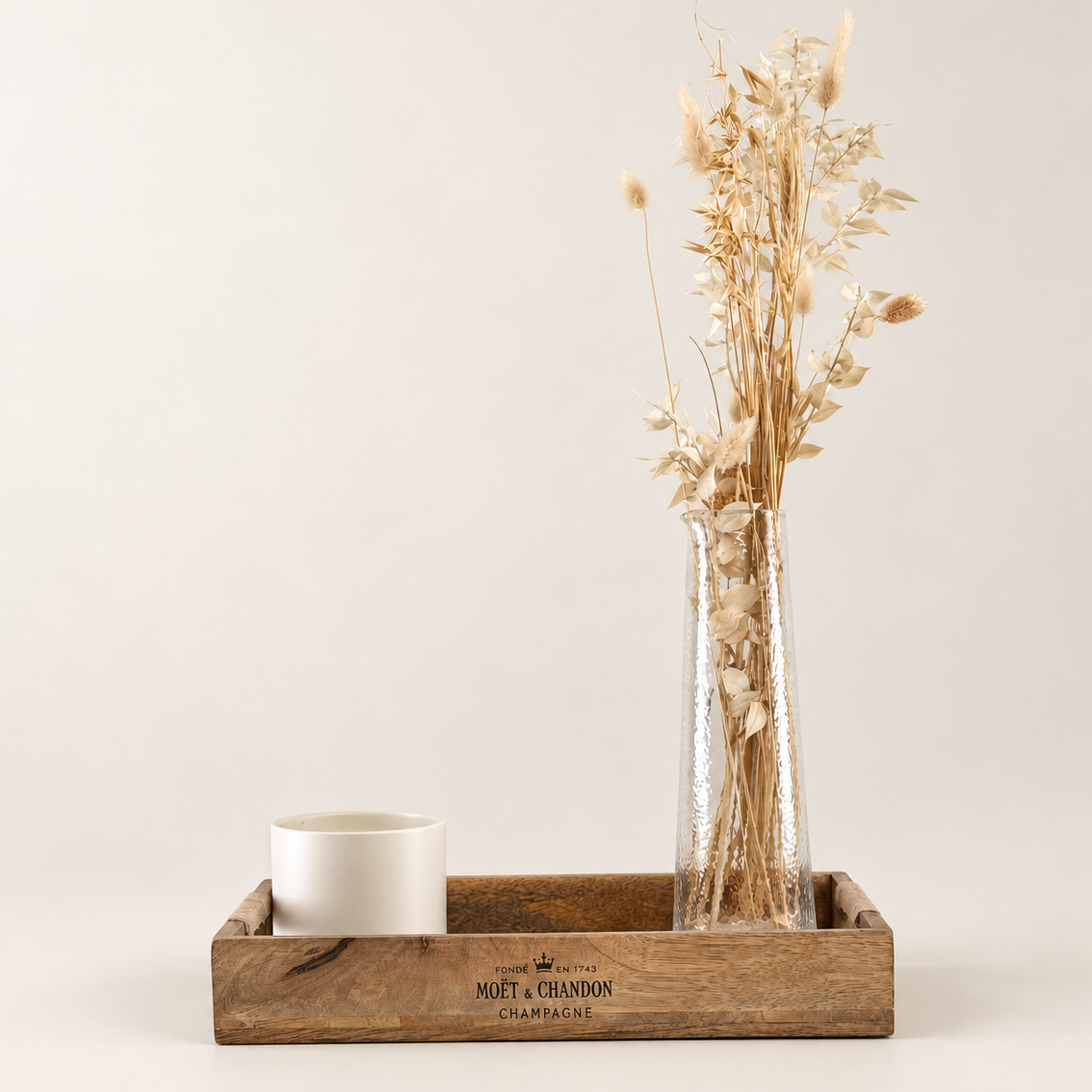 Brassvane patchwork wooden serving tray additional view 5