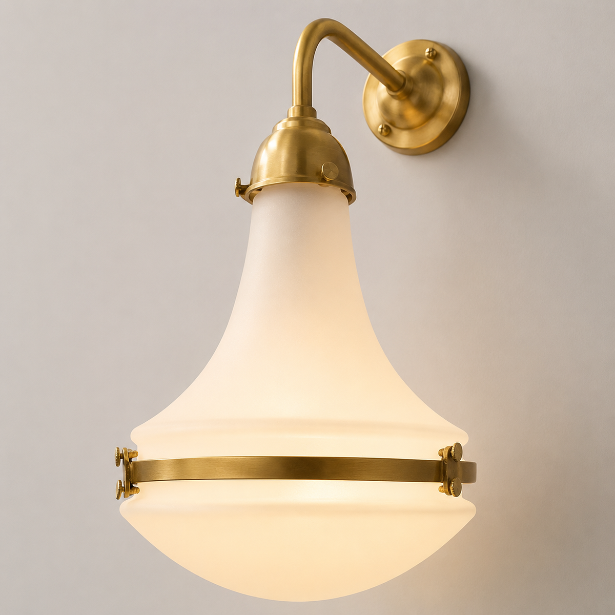 Brassvane antique brass opaline wall sconce additional view 3