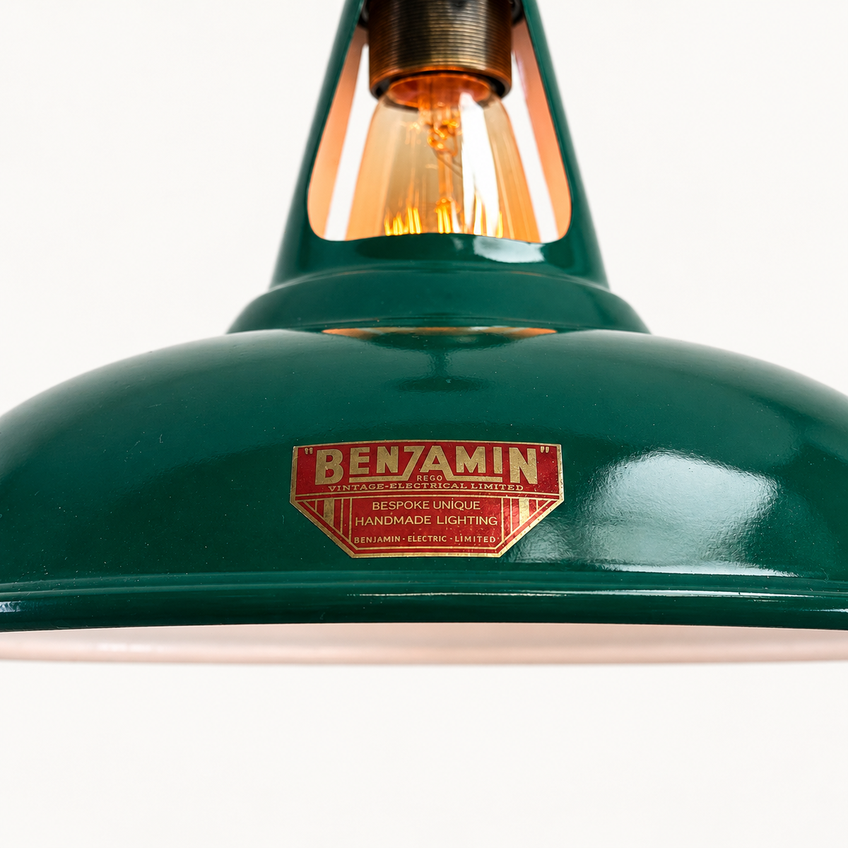 Brassvane racing green slotted pendant light additional view 10