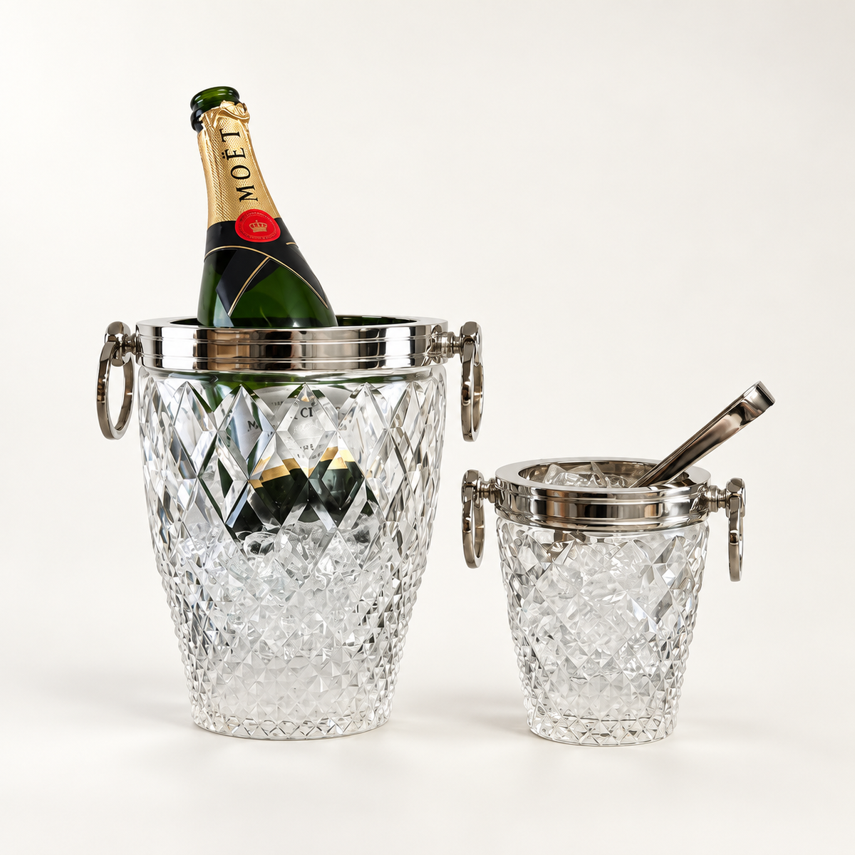 Brassvane hand cut glass ice cooler additional view 7