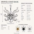Brassvane swivel coat rack additional view 9
