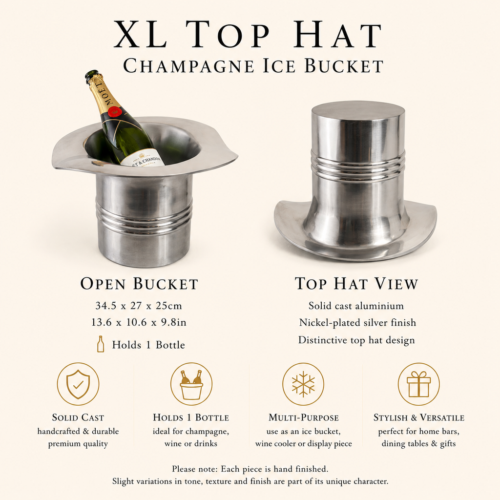 Brassvane top hat champagne ice bucket additional view 6