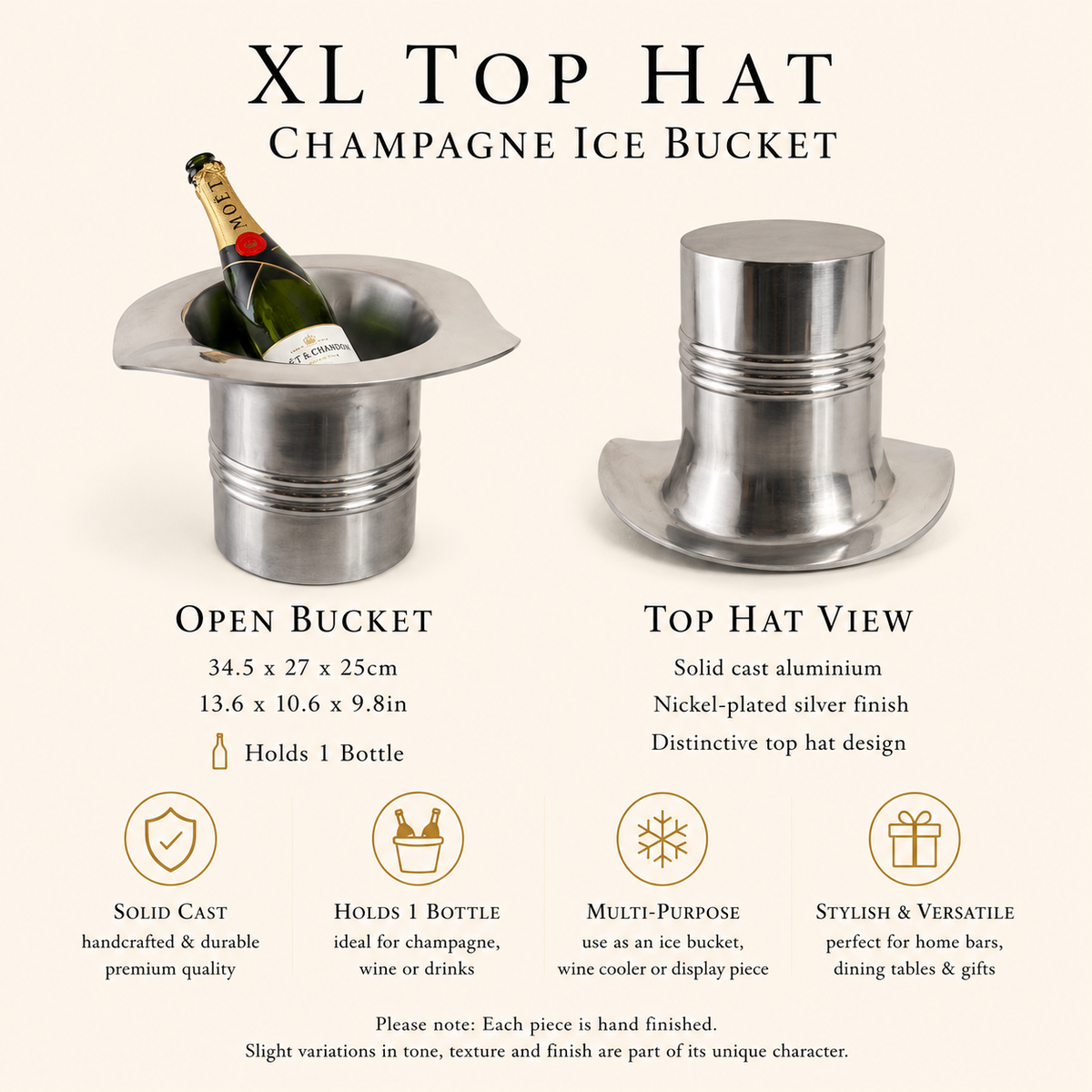 Brassvane top hat champagne ice bucket additional view 6