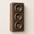 Brassvane 3 gang conduit light switch overall view