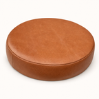 Brassvane tan leather stool seat overall view