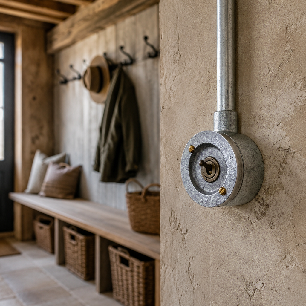 Brassvane metal conduit light switch additional view 7
