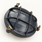 Brassvane caged pewter bulkhead light additional view 3