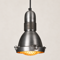 Brassvane pewter gray textured glass pendant light overall view