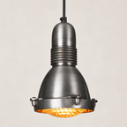 Brassvane pewter gray textured glass pendant light overall view