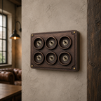 Brassvane 6 gang toggle light switch additional view 2