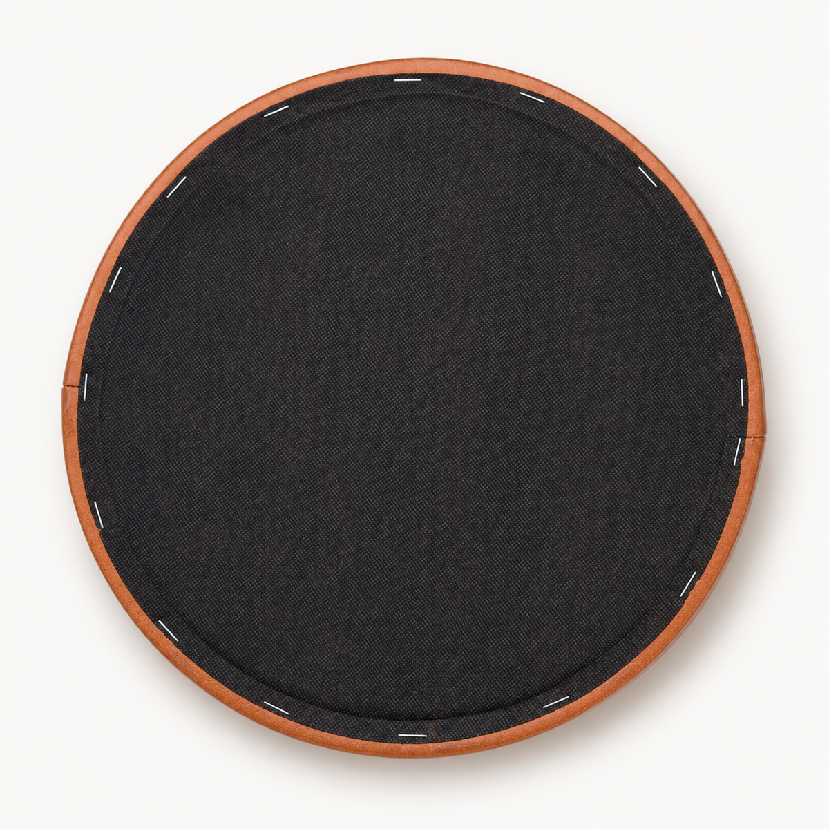 Brassvane tan leather stool seat additional view 6