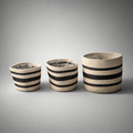 Brassvane handwoven basket planter set overall view