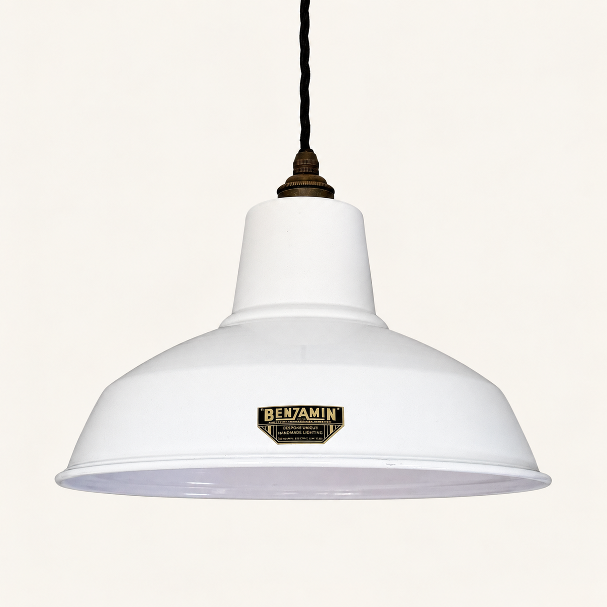 Brassvane white RLM pendant light overall view