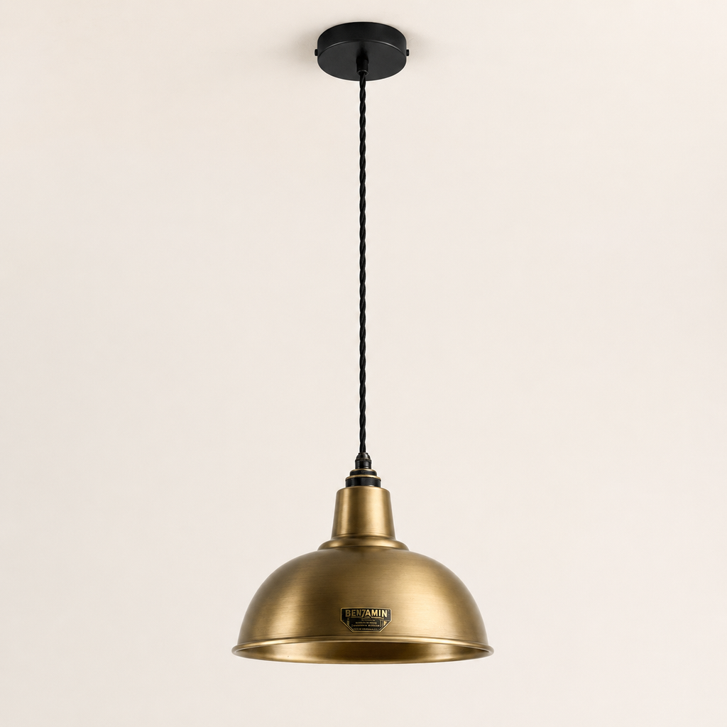 Brassvane antique brass dome pendant light additional view 3
