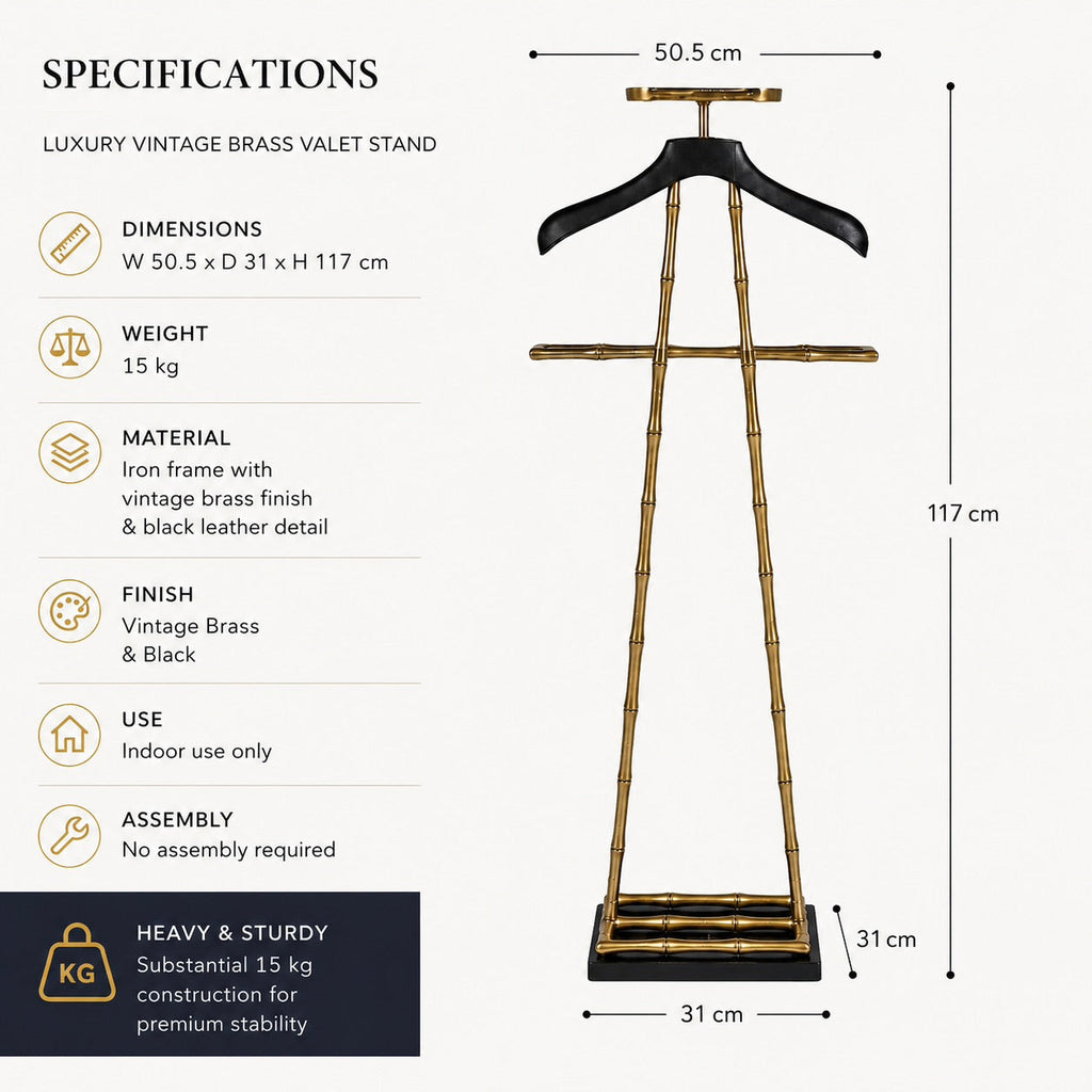 Brassvane brass valet suit stand additional view 10