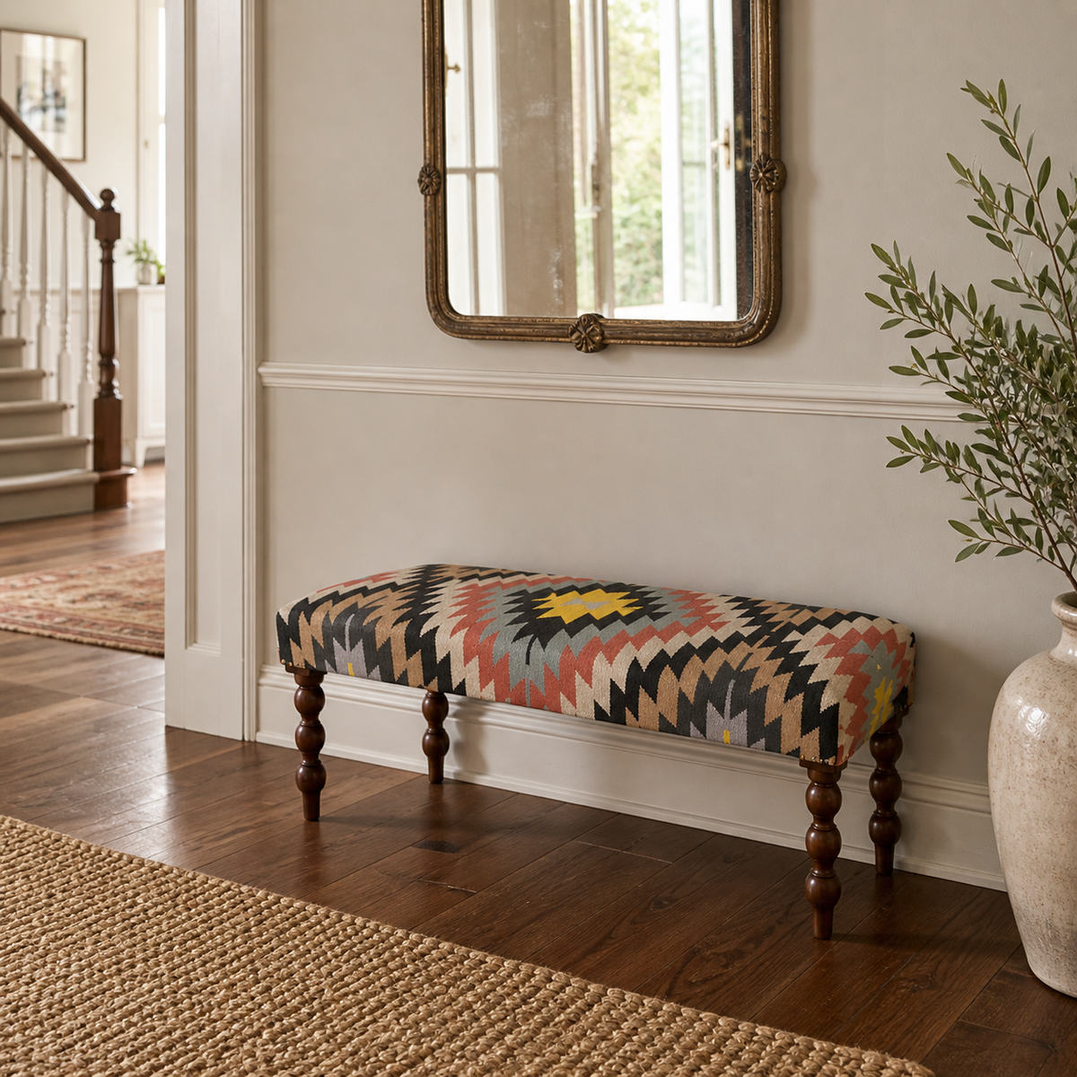 Brassvane kilim ottoman bench additional view 3