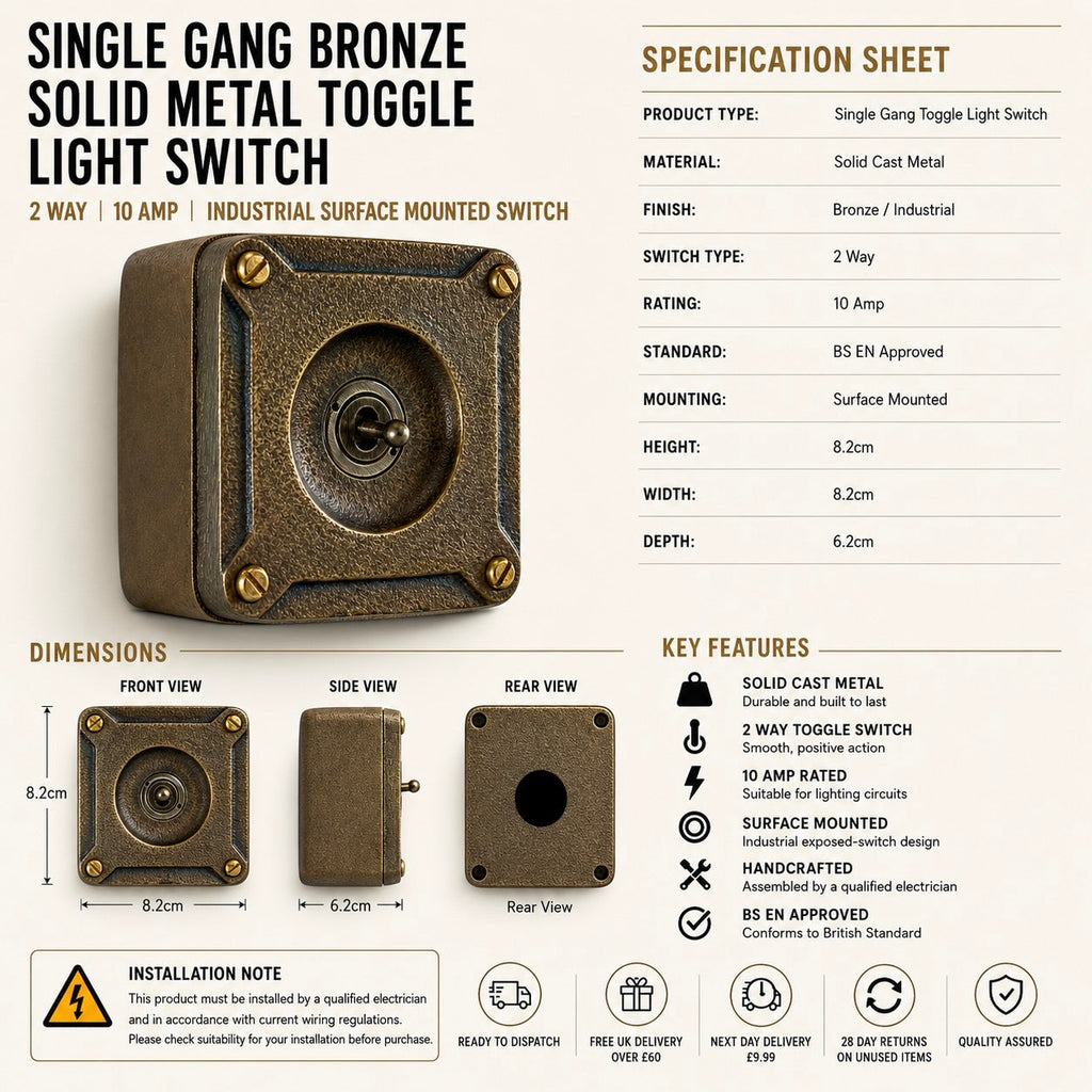 Brassvane antique brass light switch additional view 3