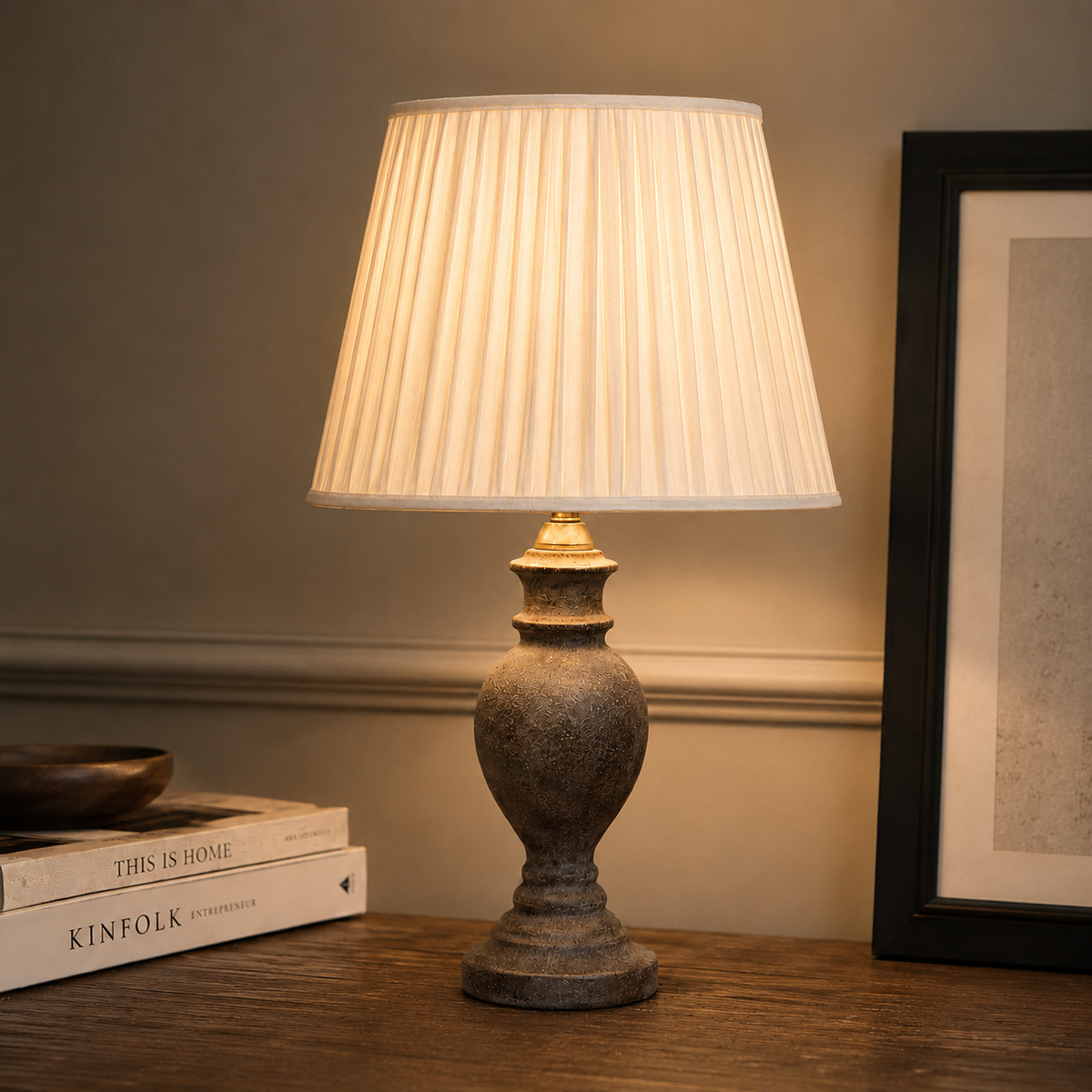 Brassvane ivory pleated lampshade additional view 2