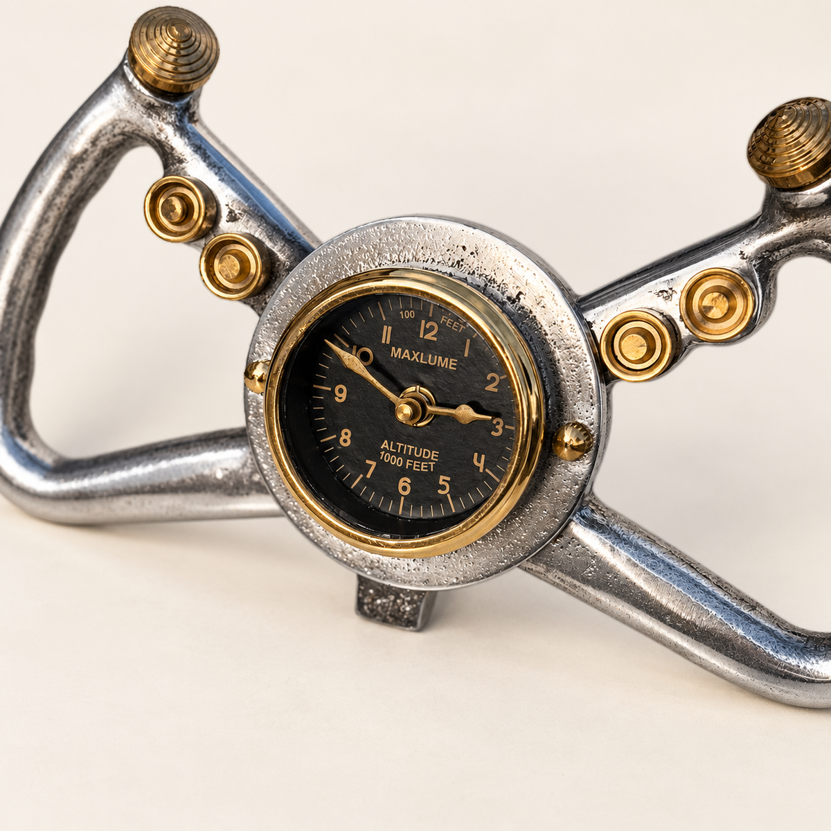 Brassvane aviator desk clock additional view 3