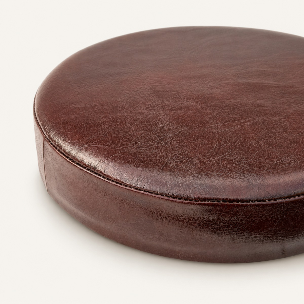 Brassvane oxblood leather bar stool seat additional view 4