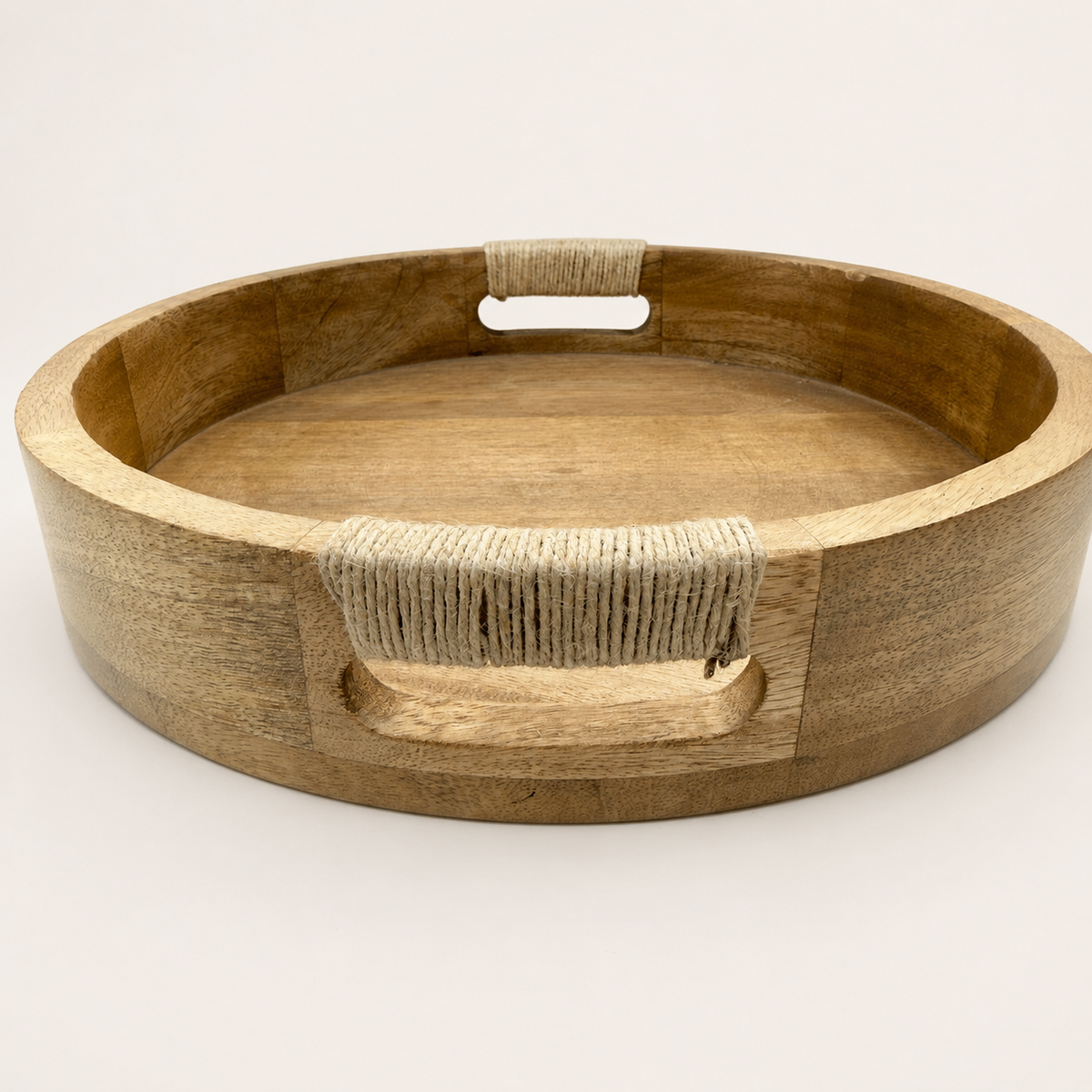 Brassvane round wooden serving tray additional view 5