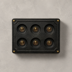 Brassvane 6 gang conduit light switch additional view 3