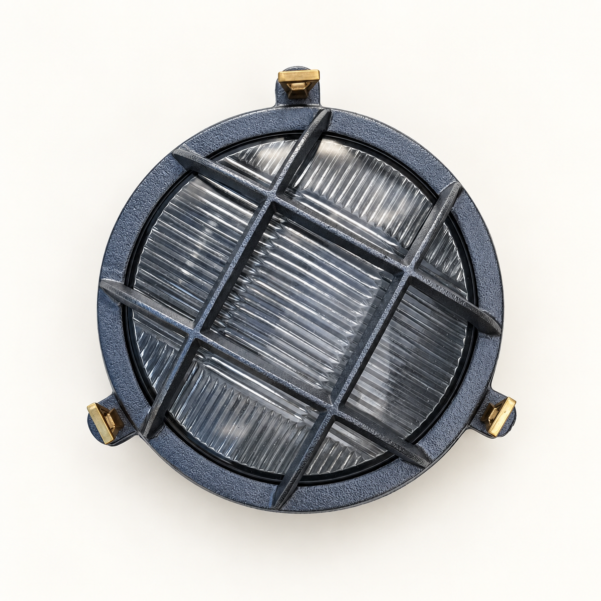 Brassvane caged pewter bulkhead light additional view 5