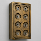 Brassvane 8 gang conduit light switch overall view